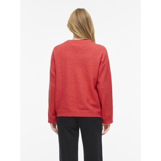 Vila Viliga ls o-neck knit top noos framboos - Image 2