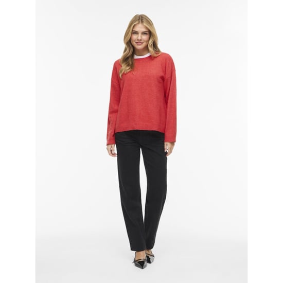 Vila Viliga ls o-neck knit top noos framboos - Image 4
