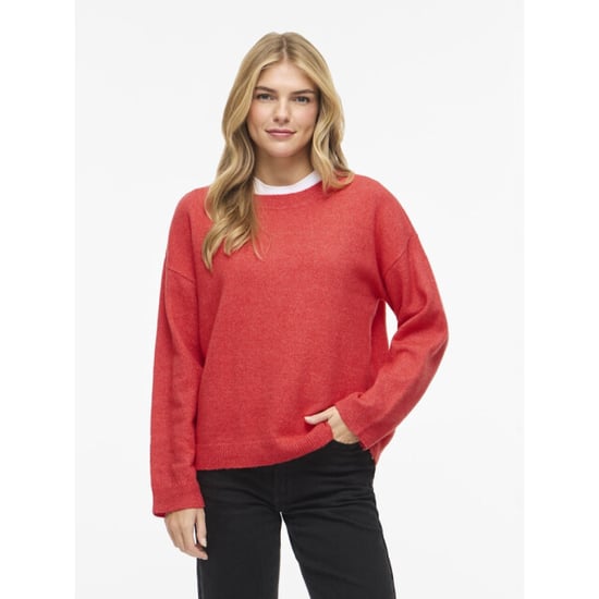 Vila Viliga ls o-neck knit top noos framboos - Image 5