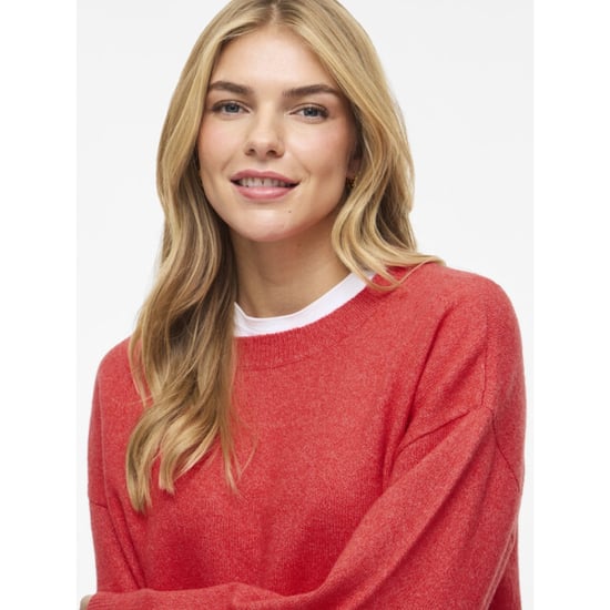 Vila Viliga ls o-neck knit top noos framboos - Image 6