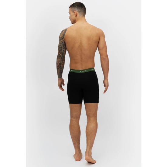 Phil & Co Boxershorts heren met lange pijpen boxer briefs 3-pack zwart / groen - Image 3