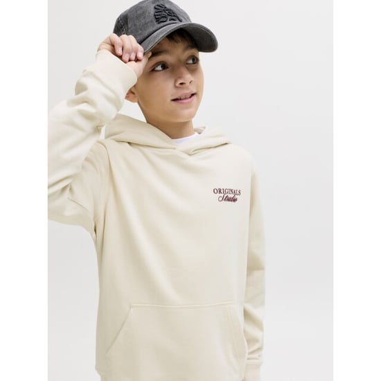 Jack & Jones Jornorrebro typo back sweat hood sn jnr off-white - Image 3