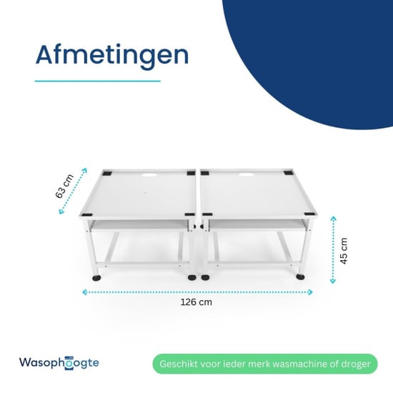 Wasophoogte Wasmachine verhoger – ecoslim xl met plateau – dubbel - - Image 2