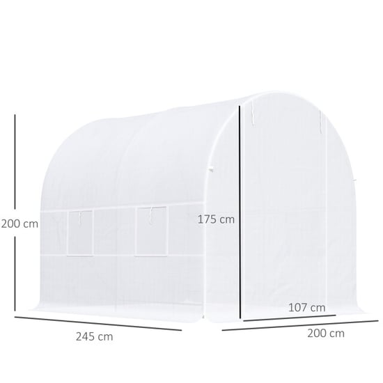 4goodz Outsunny tunnelkas foliekas kweekkas 250x200x200 cm - - Image 6