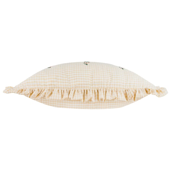 Furn Les Petite Fleurs Gingham Ruffle Feather Filled Cushion - Image 3
