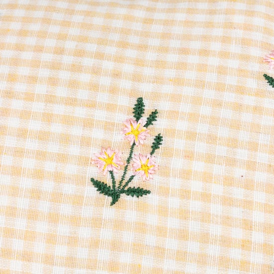 Furn Les Petite Fleurs Gingham Ruffle Feather Filled Cushion - Image 4