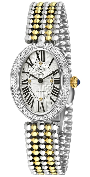 GV2 Piazza Navona Women's Swiss Quartz 316L Stainless Steel Silver/White Dial Two tones SS/ IPYG Bracelet Watch - Image 1