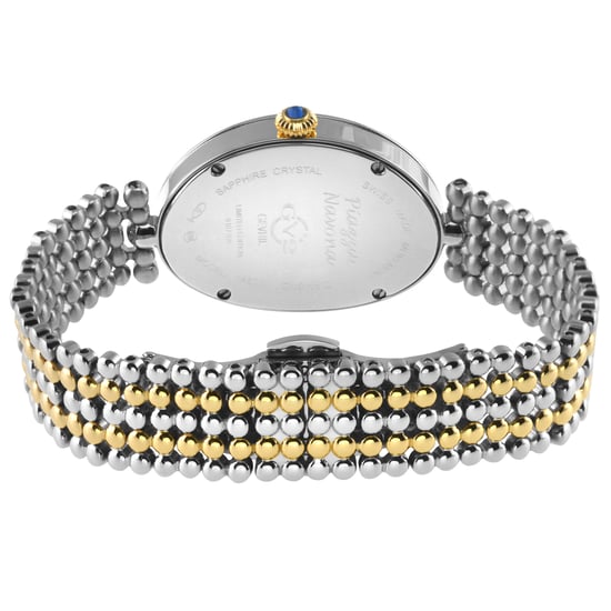GV2 Piazza Navona Women's Swiss Quartz Silver/White Dial, Gold Beaded 316L stainless Steel Watch - Image 2