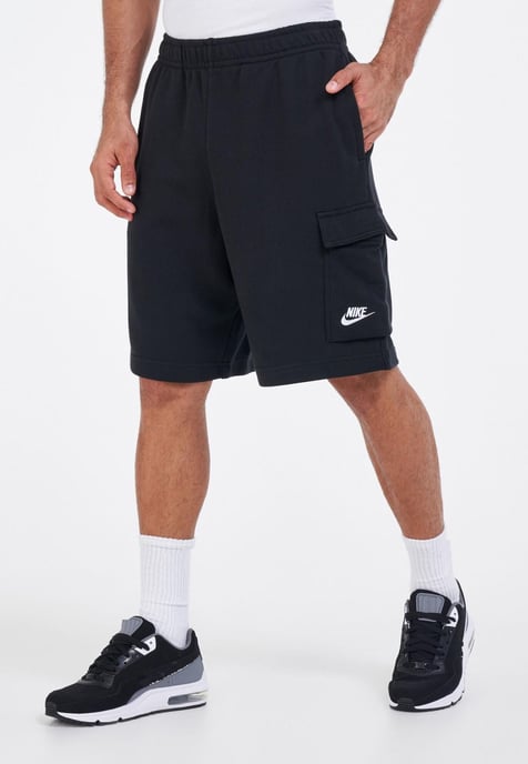 Nike Mens Tracksuit T Shirt Cargo Pocket Shorts in White/Black - Image 5