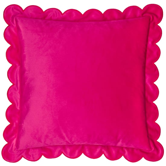 Furn Lil Scallop Velvet Feather Filled Cushion - Image 1