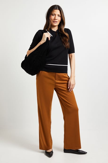 Collared Tipped Knitted T Shirt - Image 2