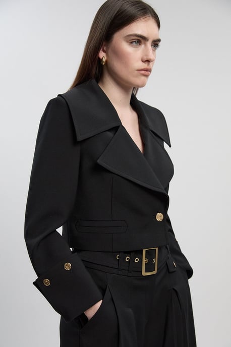 Polished Tailored Button Detail Jacket - Image 1