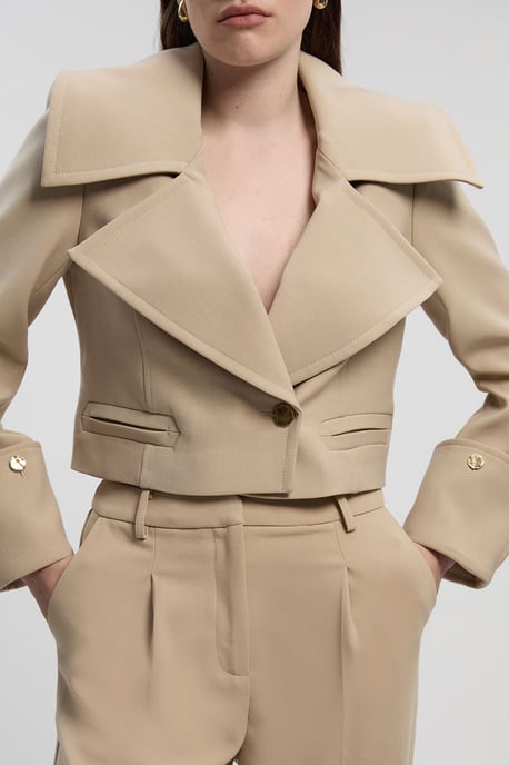 Polished Tailored Button Detail Jacket - Image 1