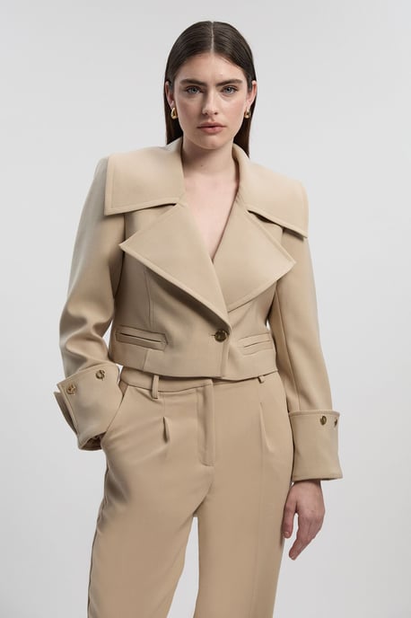 Polished Tailored Button Detail Jacket - Image 2