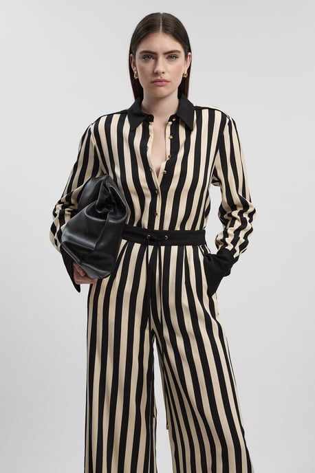 Mono Fluid Stripe Cotton Mix Woven Shirt - Image 1