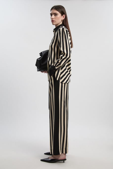 Mono Fluid Stripe Cotton Mix Woven Shirt - Image 3