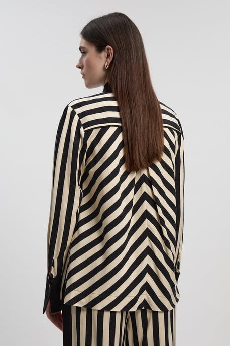 Mono Fluid Stripe Cotton Mix Woven Shirt - Image 4