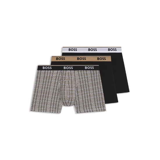 Men's Boss 3 Pack of Power Design Boxer Briefs in Multi colour - Image 1