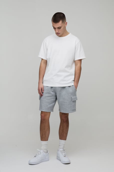 Basic Relaxed Fit Cargo Jersey Short - Image 4