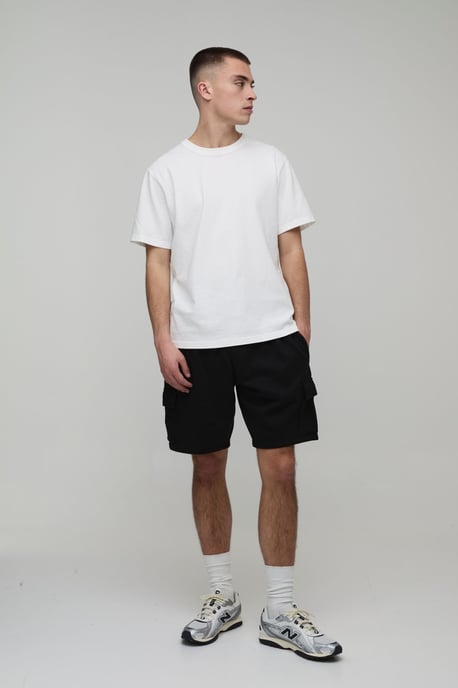 Basic Relaxed Fit Cargo Jersey Short - Image 4