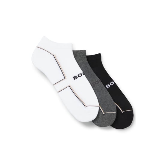 Men's Boss 3 Pack of Ankle Socks in Multi colour - Image 2
