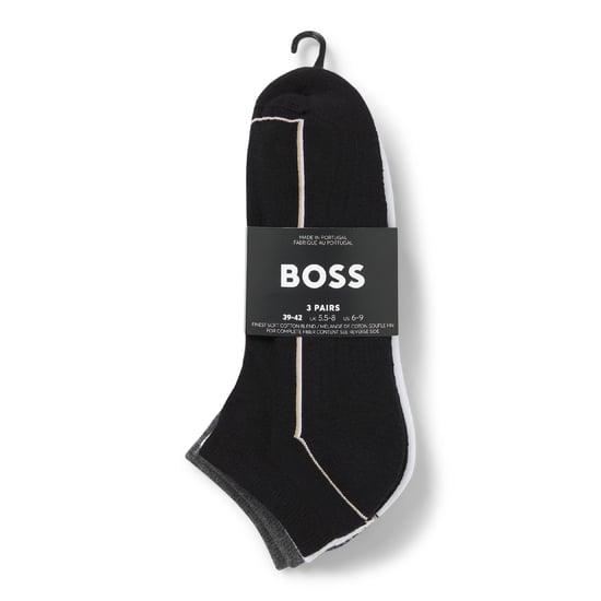 Men's Boss 3 Pack of Ankle Socks in Multi colour - Image 3