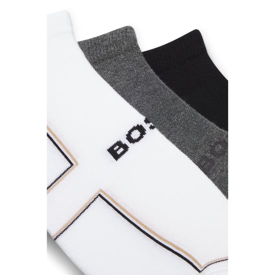 Men's Boss 3 Pack of Ankle Socks in Multi colour - Image 4