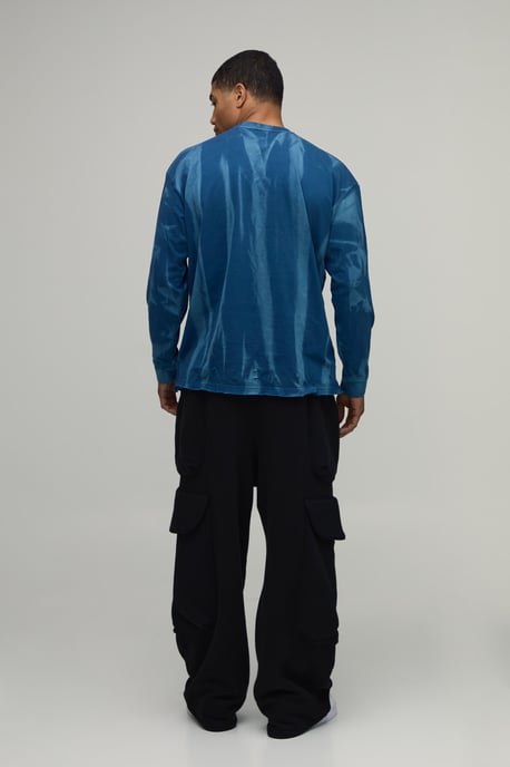 Oversized Heavyweight Washed Distressed Long Sleeve T-Shirt - Image 2