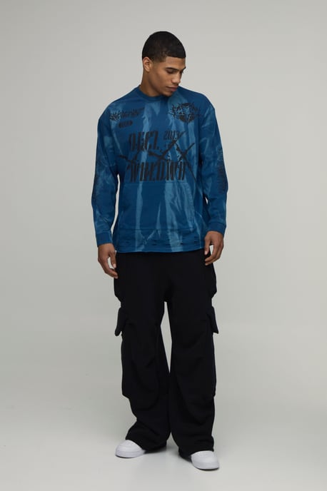 Oversized Heavyweight Washed Distressed Long Sleeve T-Shirt - Image 4