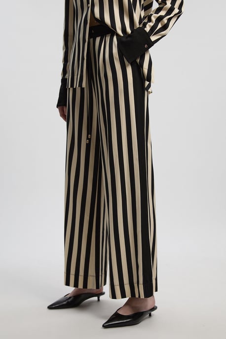 Mono Fluid Stripe Cotton Mix Woven Trouser - Image 2
