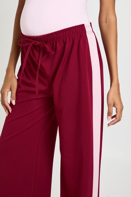 Maternity Contrast Side Stripe Wide Leg Trousers - Image 4
