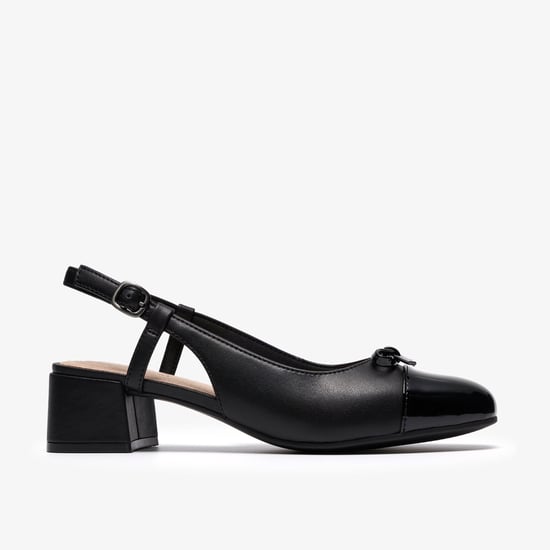 Iridessa Sling Black Leather Shoes - Image 1