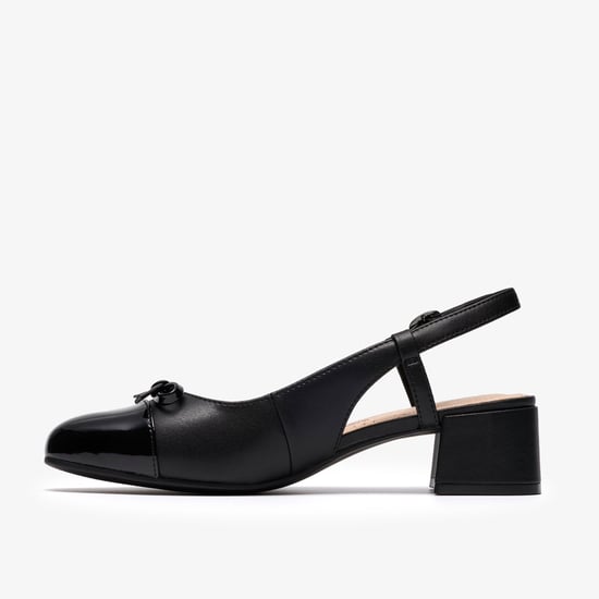 Iridessa Sling Black Leather Shoes - Image 2