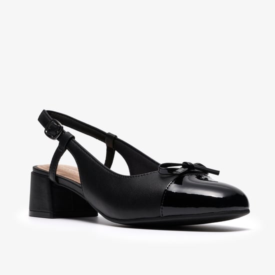 Iridessa Sling Black Leather Shoes - Image 4