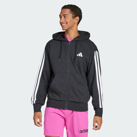 Essentials 3-Stripes French Terry Full-Zip Hoodie - Image 1