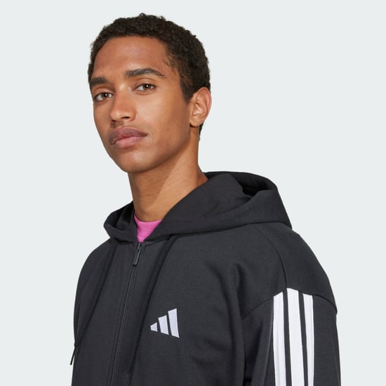 Essentials 3-Stripes French Terry Full-Zip Hoodie - Image 4