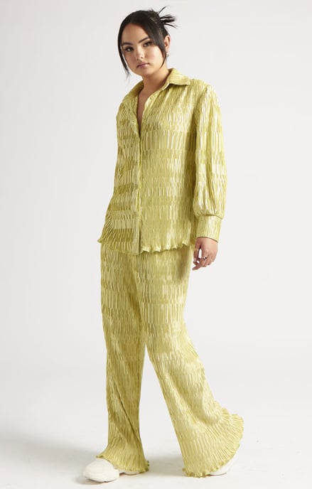 Textured Plisse Wide Leg Trouser - Image 2
