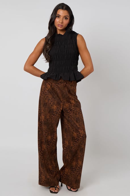 Animal Faux Suede Trousers - Image 1