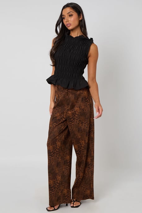 Animal Faux Suede Trousers - Image 2