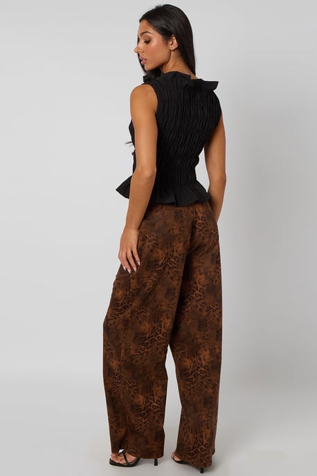 Animal Faux Suede Trousers - Image 4