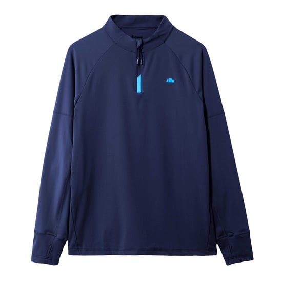 Ellesse Heren Musica Kwart Rits Lange Mouwen T-Shirt (Marineblauw) - Image 1