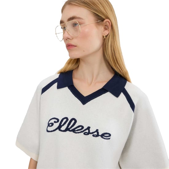 Ellesse Dames Brunelli Gebreide Poloshirt (Off White) - Image 3
