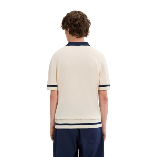 Ellesse Heren Tuccia Gebreide Poloshirt (Off White) - Image 2