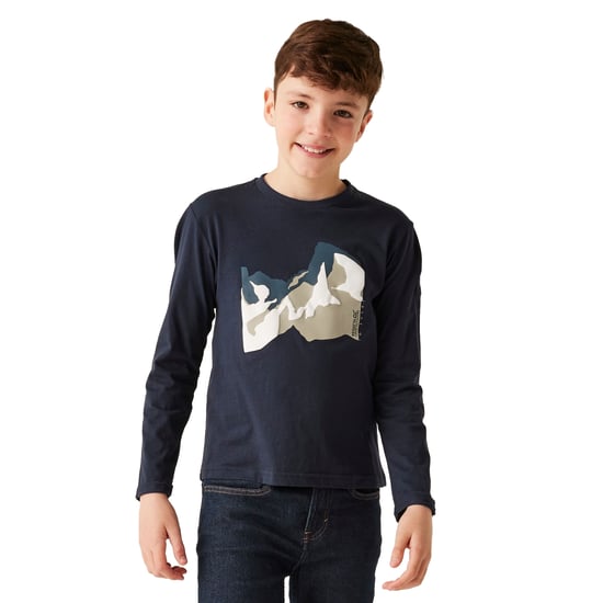 Regatta Kinderen/Kinderen Wenbie III Mountain T-shirt met lange mouwen (Marine) - Image 4