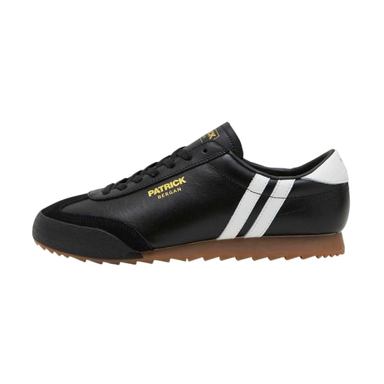 Patrick Mens Bergan Leather Trainers (Black/White) - Image 3