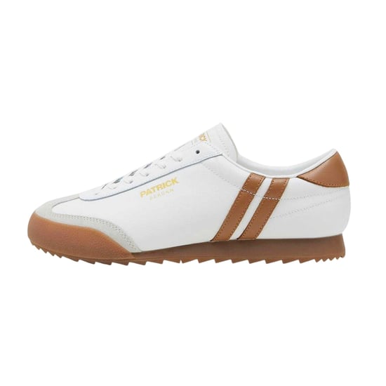 Patrick Mens Bergan Leather Trainers (White/Tan) - Image 3