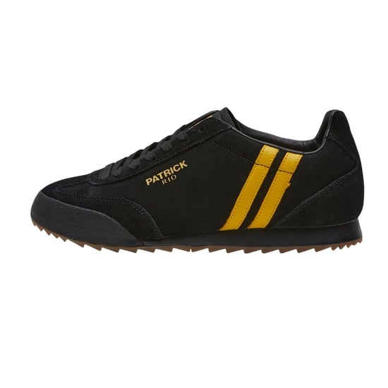 Patrick Mens Rio Suede Trainers (Black/Yellow) - Image 3