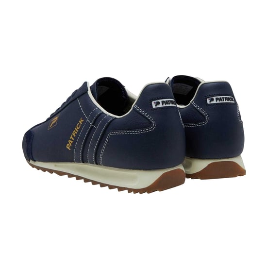 Patrick Mens Liverpool Leather Trainers (Navy/Off White) - Image 2