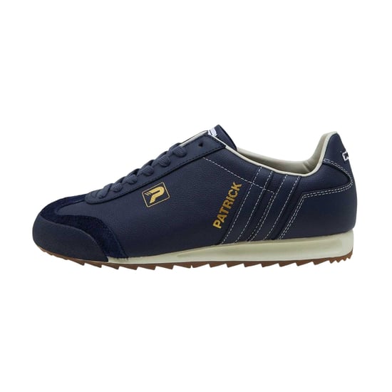 Patrick Mens Liverpool Leather Trainers (Navy/Off White) - Image 3