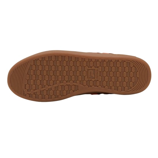 Patrick Mens Monaco Suede Cupsole Trainers (Black/Orange) - Image 4